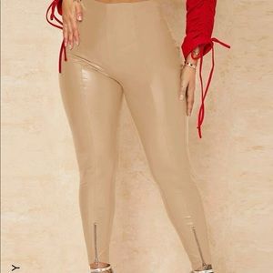High Waist Leather Skinny Pants